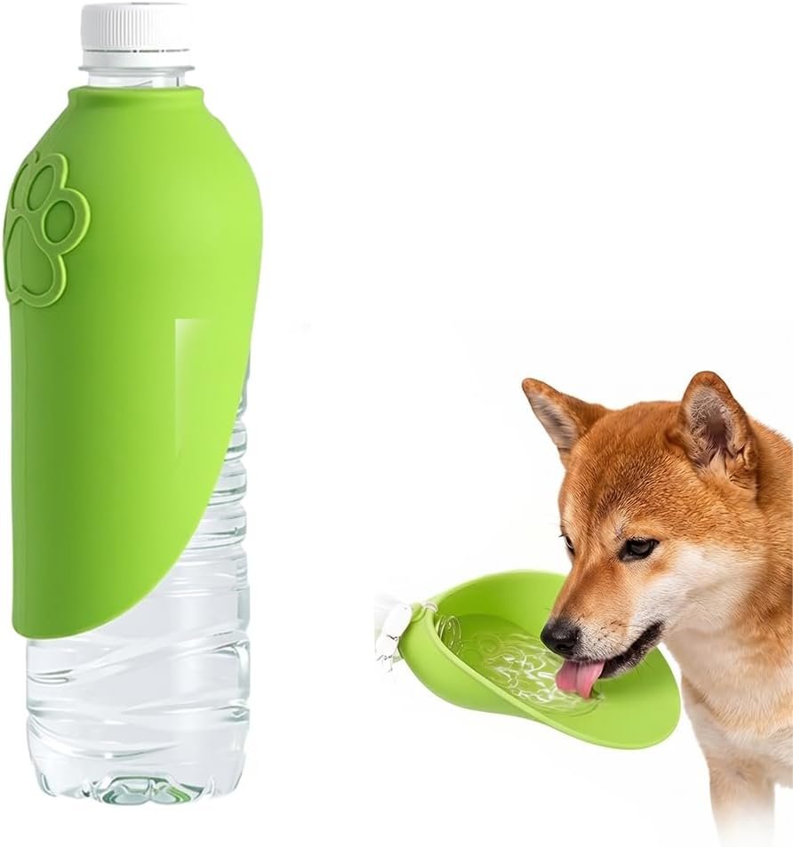 Portable Leak Proof Dog Water Bottle, Pet Travel Drinking Spout for Outdoor Walk (Green-1PC)
