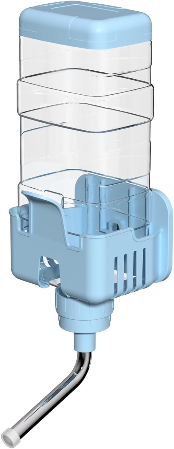 Small Animal Water Bottle for Cage, 30oz No Drip Automatic Pet Water Dispenser for Rabbit, Guinea Pig, Chinchilla, Ferret, Bunny, Squirrel, Hedgehog, Dog (Blue, Large)