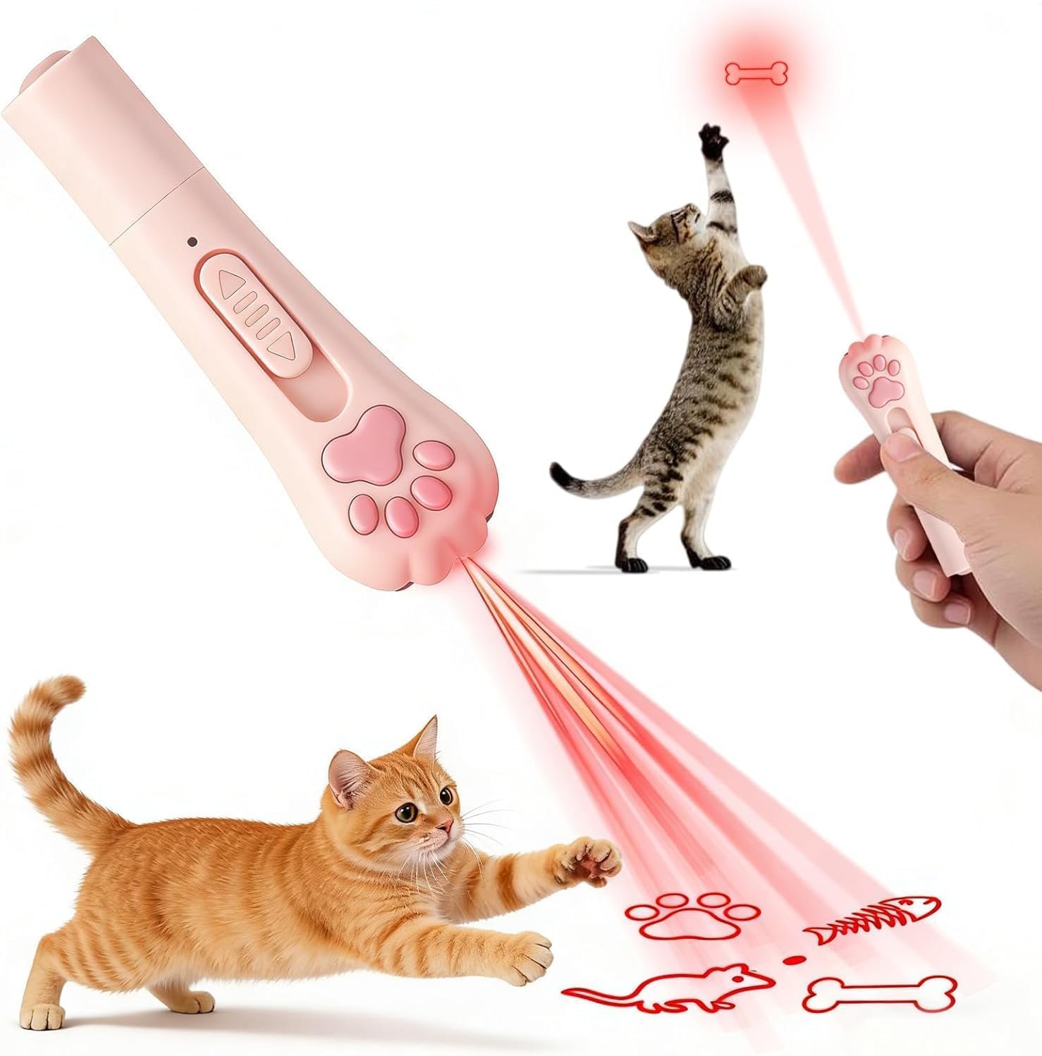 Rechargeable Interactive Cat Laser Toy, 3 Modes 5 Patterns | cat toys，cat toys for indoor cats，toys，laser pointer，interactive cat toy，laser pointer cat toy，cat laser pointer toy