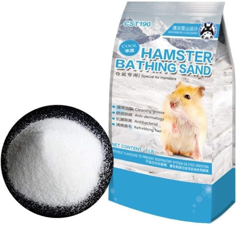 Hamiledyi Hamster Bath Sand 2 LB Dust Free Desert Sand Gerbil Powder Grooming Bath Potty Litter for Chinchillas Gerbil Syrian Mice Degu or Other Small Animals