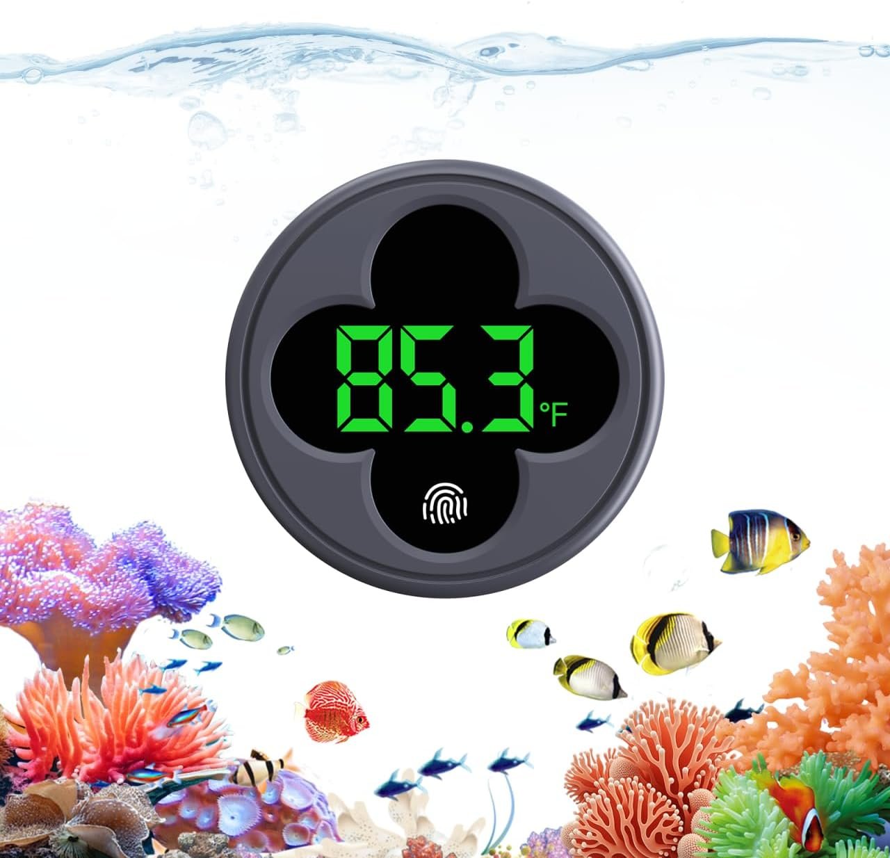 PAIZOO Wireless Aquarium Thermometer Accurate ±0.9℉, Replaceable Battery | LED Fish Tank Thermometer Digital, Switch Between ℉/℃, Aquarium Accessories for Fish Tank, Betta, Axolotl Tank or Aquatic
