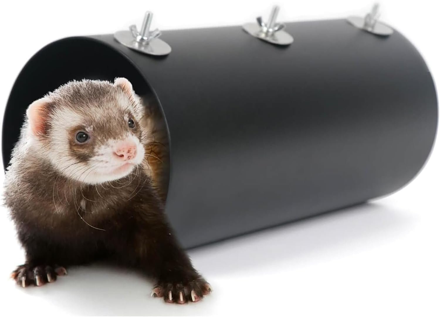 Chinchilla Hanging Cooling Tunnel Toys, Small Animals Tubes Tunnel Toys | Ferret Chinchilla Squirrel Guinea Pig Rat Cage Accessories (Black-Long)
