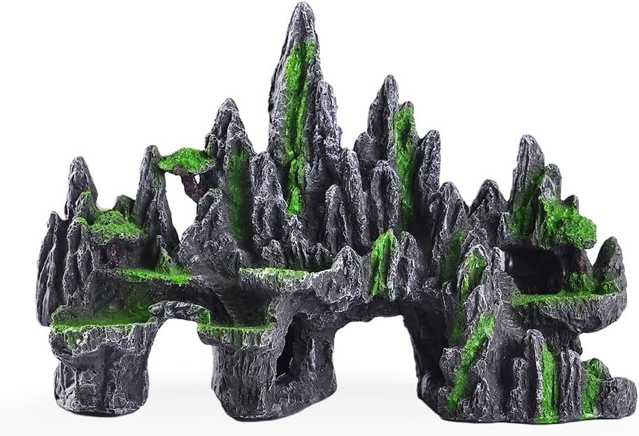 Large Fish Tank Decoration Large Aquarium Rock Decor Cave Hideouts | Aquarium Rock Mountain View Aquarium Ornament Tree House Cave FishTank Rocks for Large FishTank Glofish Tank Decorations