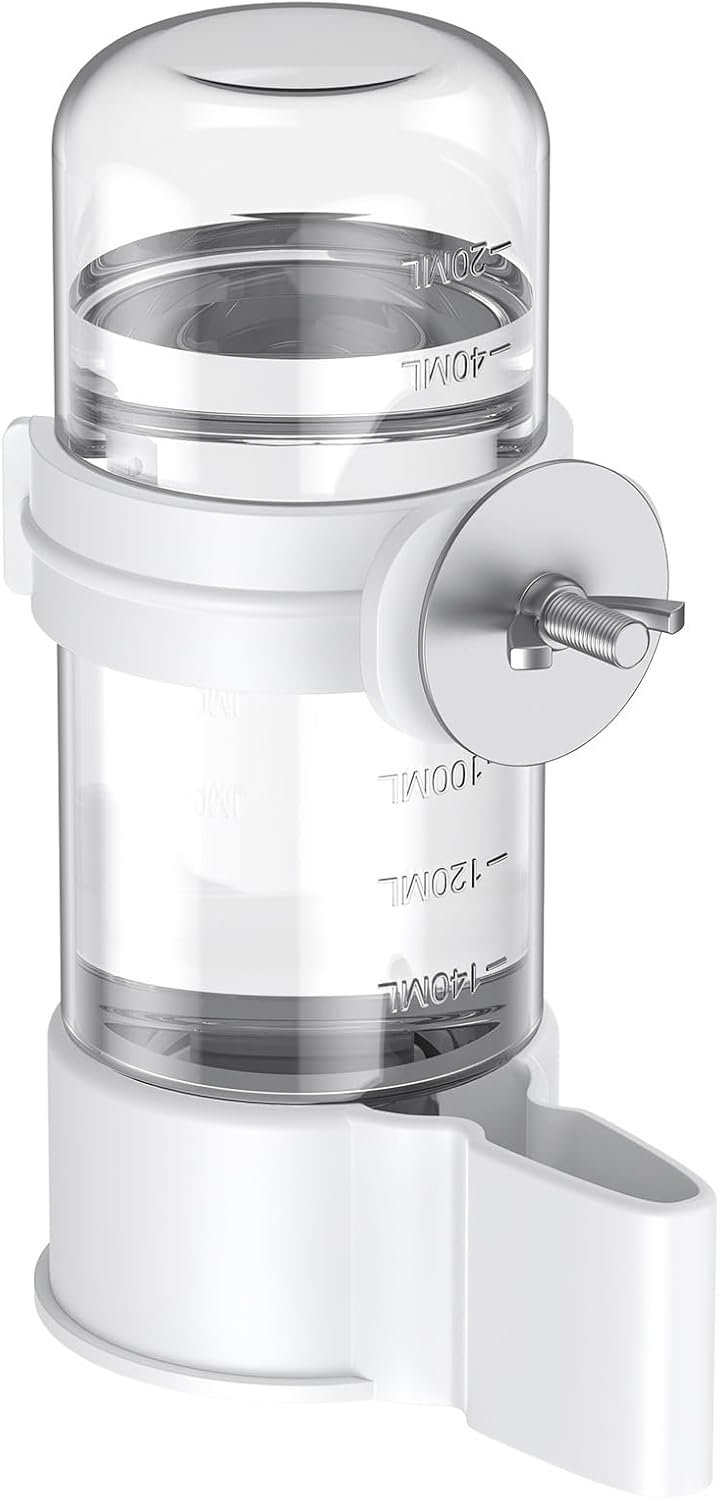 Pawfly Bird Water Dispenser, Automatic Water Feeder, Plastic Cage Water Dispenser, White Parrot Waterer for Small Parakeet Cockatiel Budgie Lovebirds (Not Fit for Food Feeding)