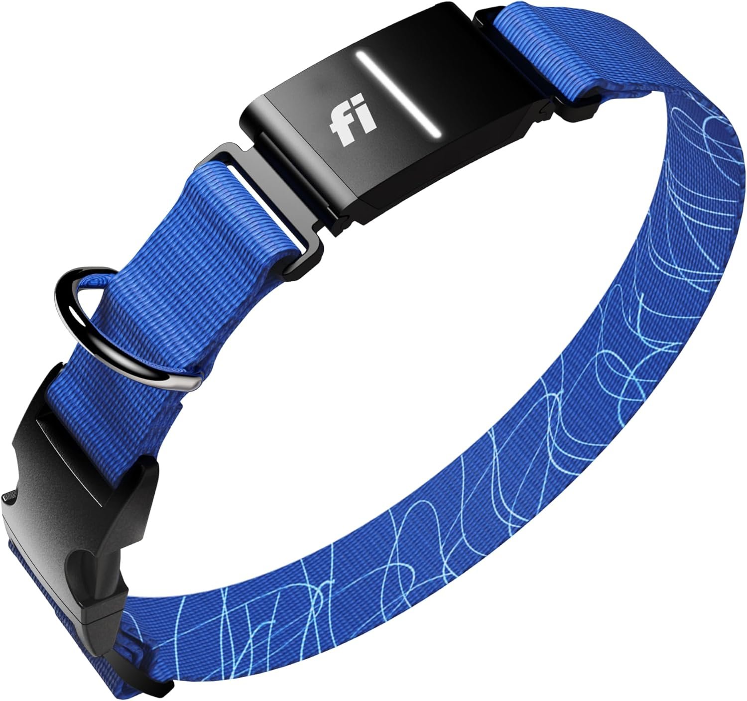 Fi New Series 3+ Smart Dog Tracker Collar [6 Month Membership Included] GPS Tracker for Dogs with Health & Behavior Monitoring, Escape Alerts, Waterproof, LED, Apple Watch Compatible (Blue, Large)