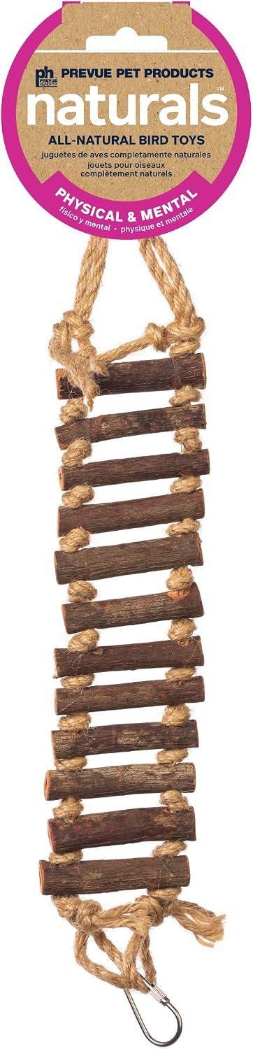 Prevue Pet Products Rope Ladder Bird Toy – Accessories for Small to Medium Birds, Hanging Birdcage Toy for Climbing, Foot Exercise, Beak Use, Mental Enrichment, and Interactive Play