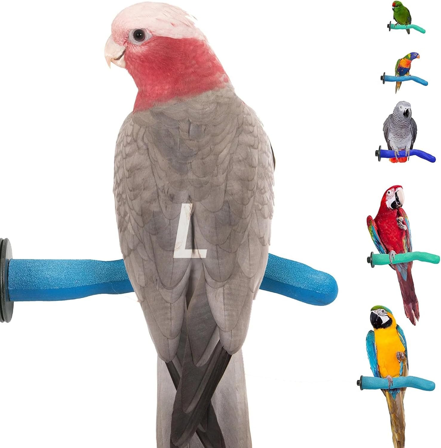 Sweet Feet & Beak Safety Pumice Bird Perch, Large 1-1/2″ X 12″, Lightweight Grinding Bird Perches for Cage – Bird Nail Trimming Perch for Healthy Beak & Feet – Multi-Size & Color Parrot Stand – Blue