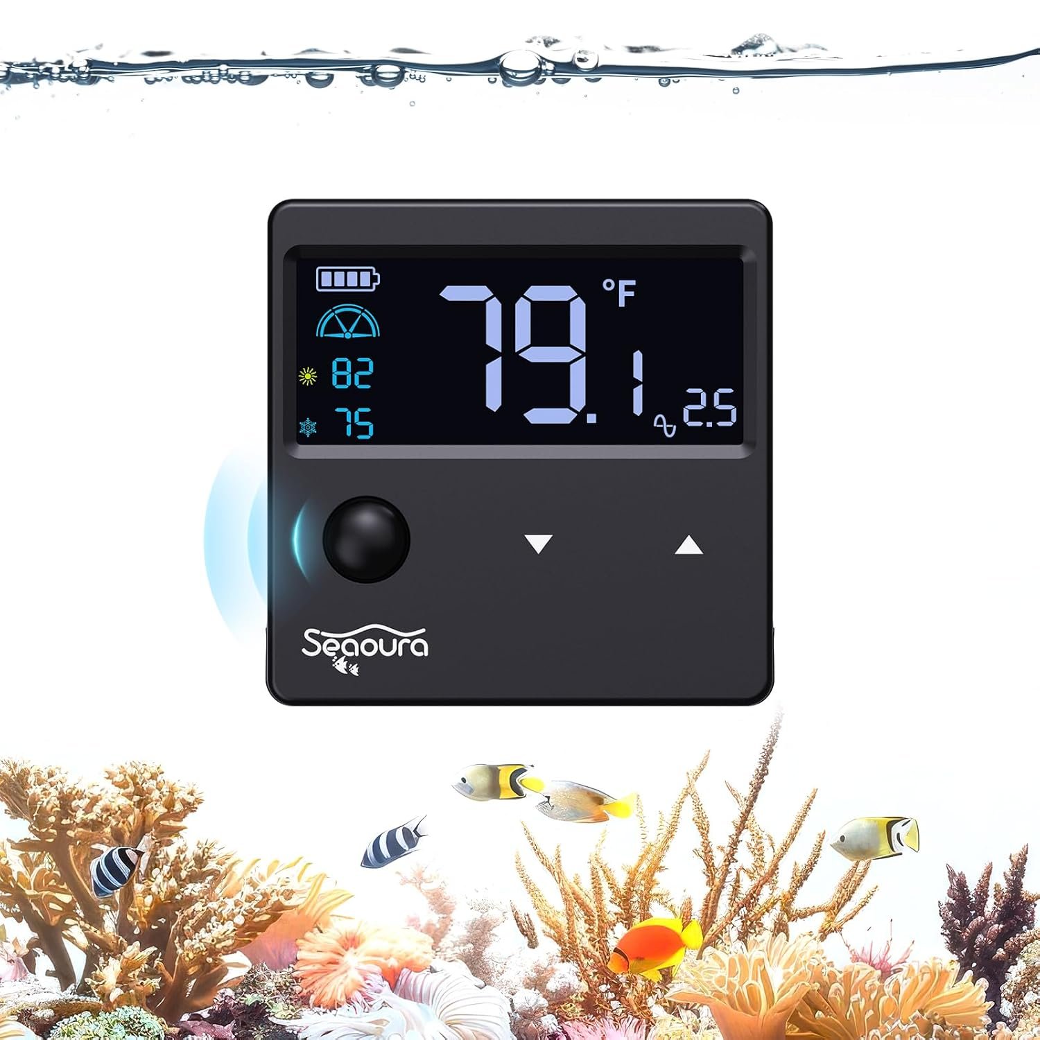 Aquarium Thermometer Digital with Motion Sensor for Glass Tank with Alarm | Small Aquariums Temperature Gauge, Fishtank Thermometer Calibrated LCD Display, Accurate to ±1℉, Suitable for Aquatic, Betta