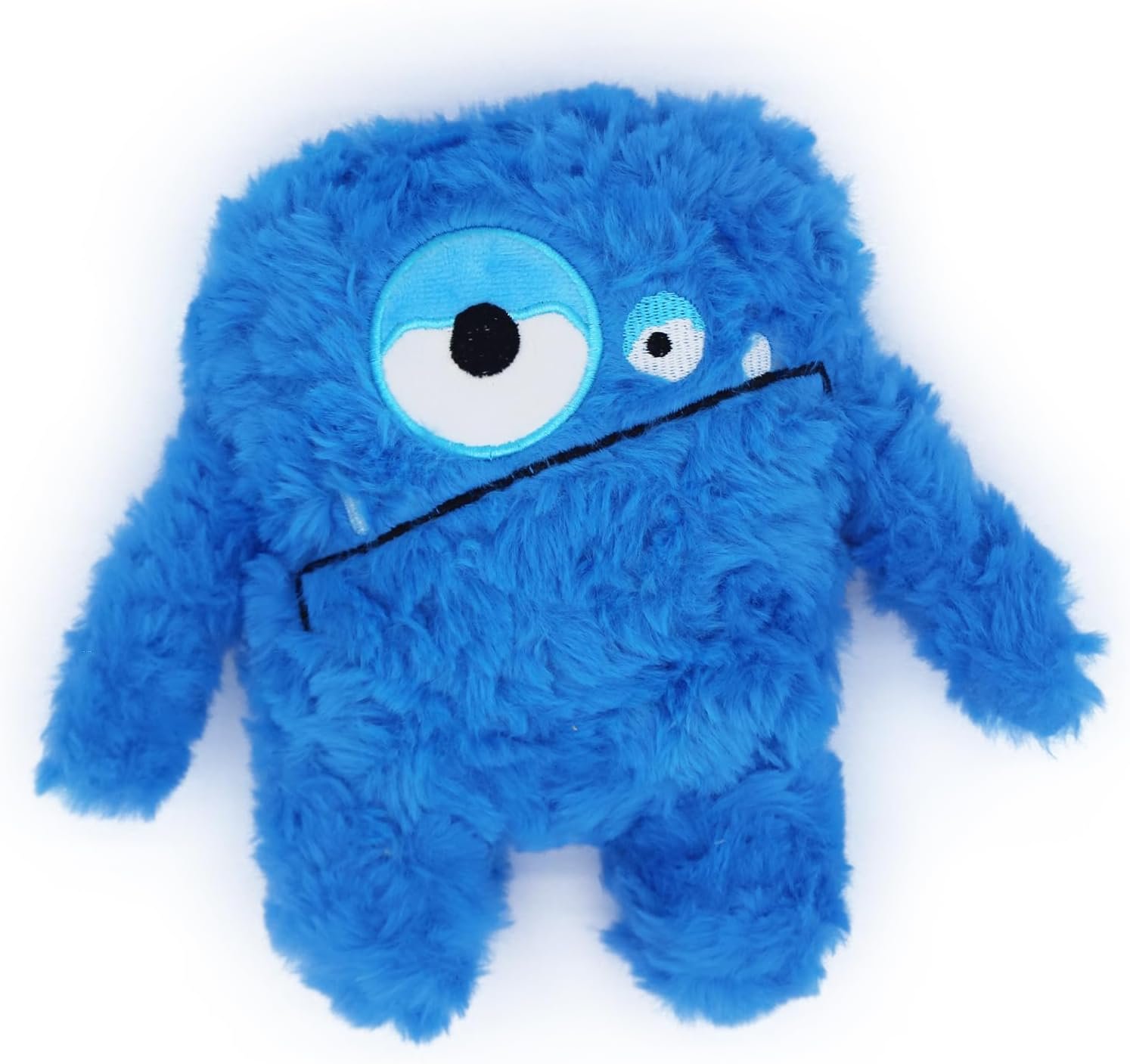 Monster Stuffed Squeaky Dog Toy, Crinkle Dog Plush Toy, Blue | Soft Lightweight Toy for Fetch and Chew, Interactive Outdoor Indoor Play for Tug, Birthday Gift, For Puppy Small Medium Dog
