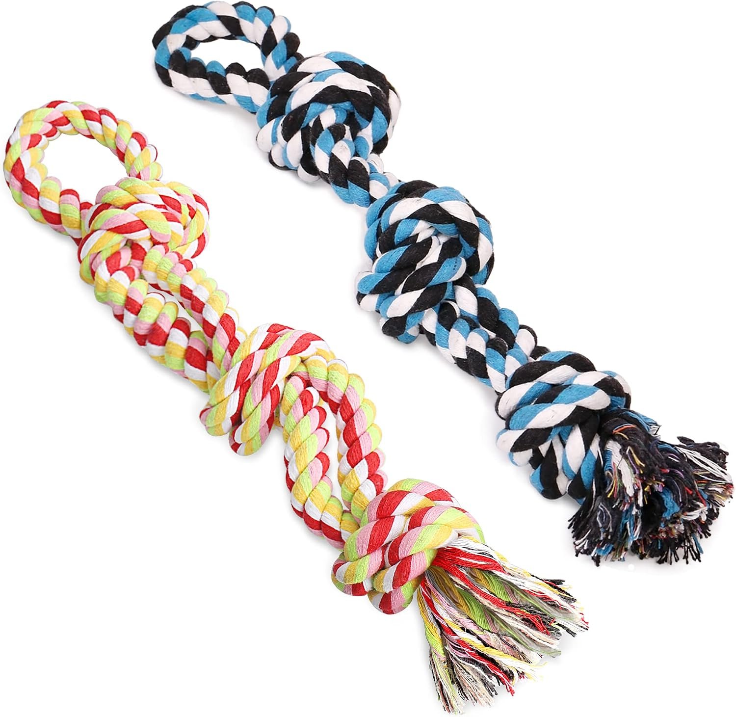 UPSKY 2 Pack Dog Rope Toys, Heavy Duty Dog Chew Toy for Aggressive Chewers | Indestructible Pet Toys, Natural Cotton, Dog Tug Toys for Boredom, Teeth Clean, for Medium to Large Breed Dogs