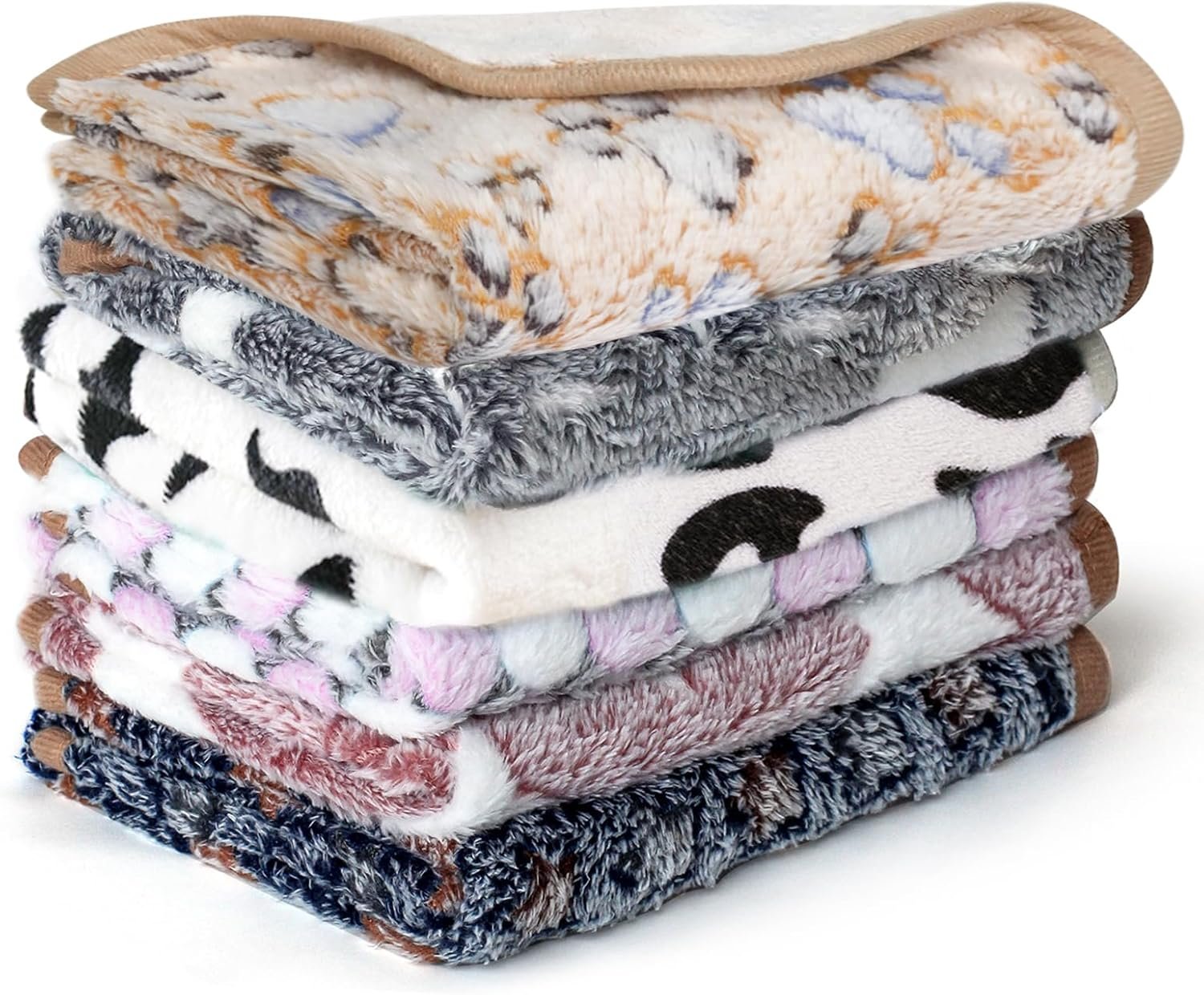 YedsIntu 6 Pcs Absorbent Guinea Pig Blankets Washable Small Animal Fleece Bedding Cage Liners Reusable Pet Pee Pad Sleep Mat Pad Cover for Hamster Ferret Rabbit Chinchilla Hedgehog (16″x24″)