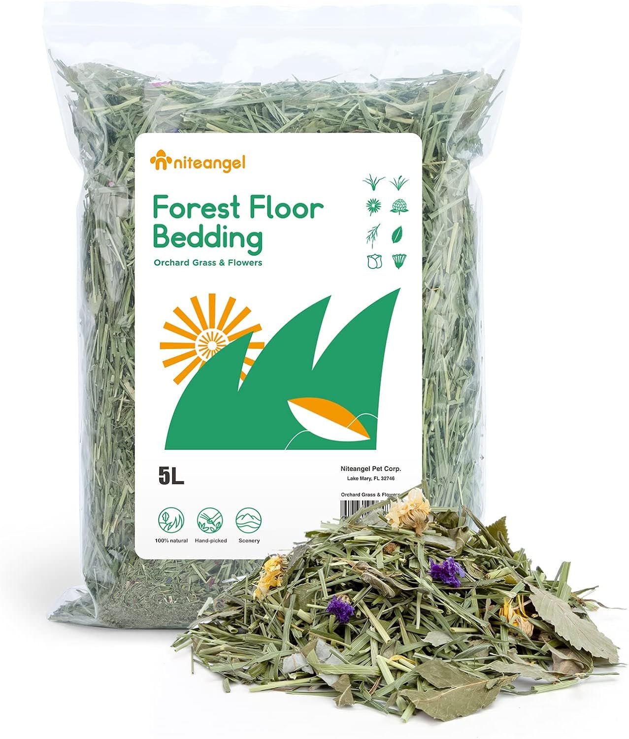 Niteangel Natural & Soft Hamster Bedding Mate: Air-Dried Flowers & Grass | Fun to Cage Habitat & Adds Vibrant Color – Decor for Syrian Dwarf Hamster Gerbils Mice Degus or Other Small-Sized Pet