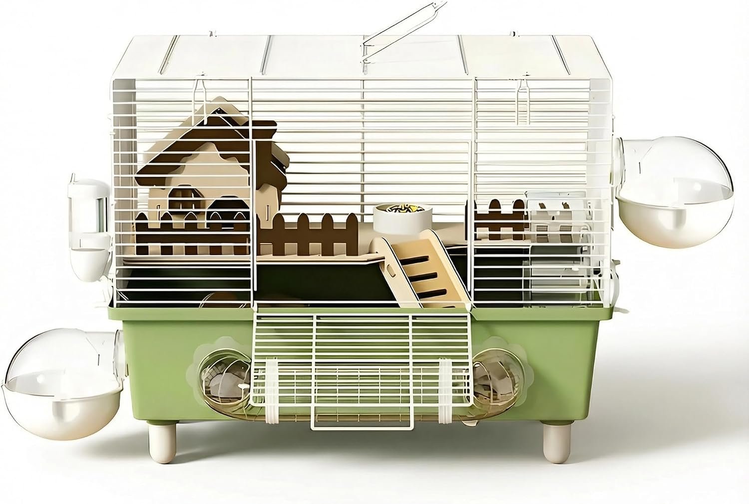 18.5″ Bite-Proof Metal Hamster Cage, Fully Equipped, Easy Clean | With Running Wheel, Hideout, and Platform – a Small Animal Cage Suitable for Dwarf Hamsters, Mice, Rats, and Guinea Pigs