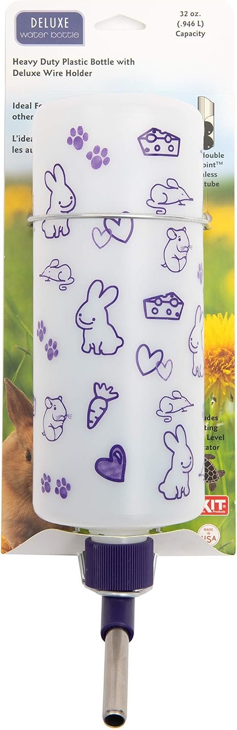 Lixit 32oz Weather Resistant Water Bottles with Heavy Duty Mount for Rabbits and Ferrets (Rabbits)