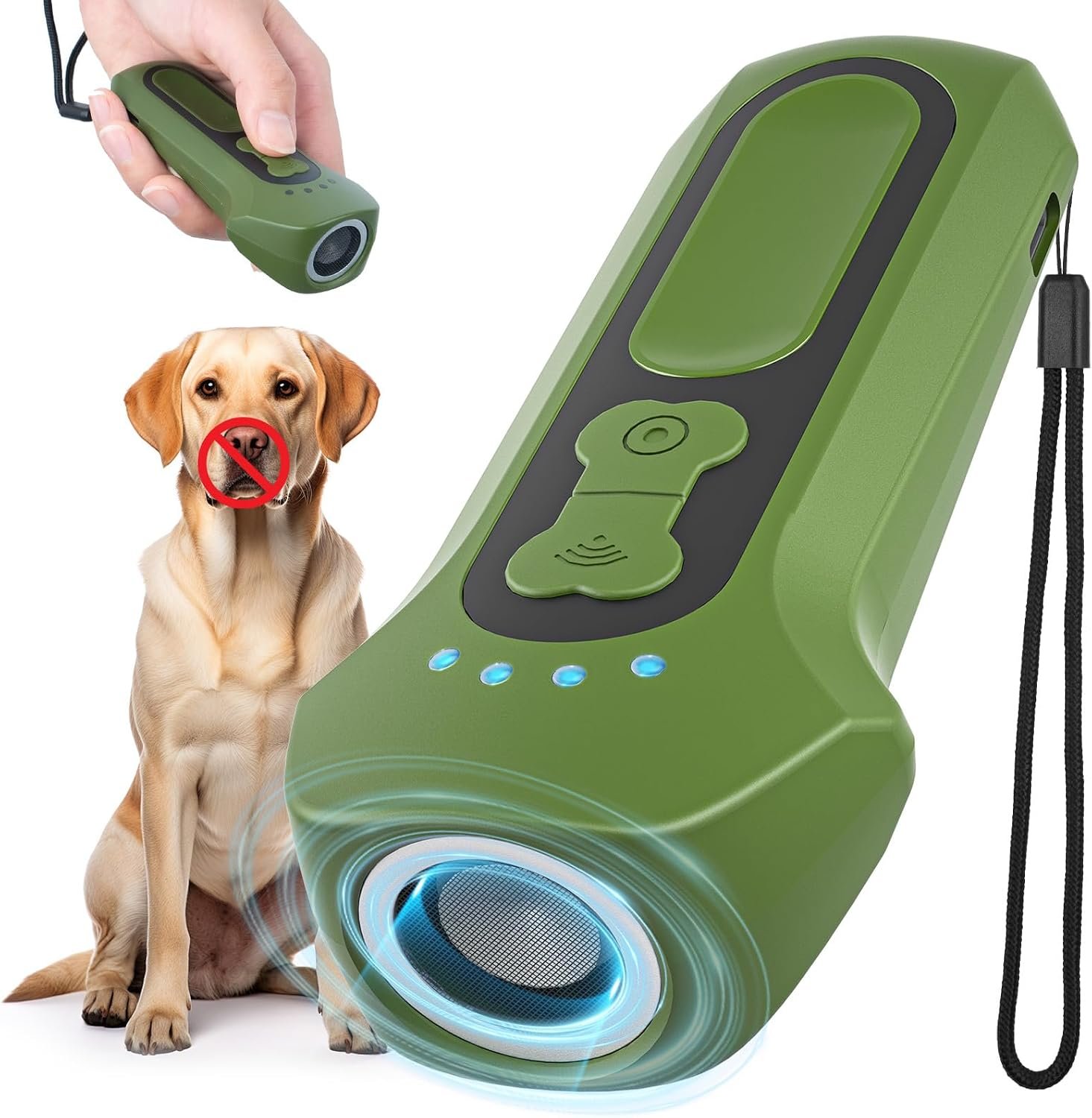 Dog Bark Deterrent Devices, Ultrasonic Anti Barking Device for Dogs, Portable Dog Training Device Safe for Dogs & Human Bark Control Barks No More Indoor Outdoors Behavior Correct