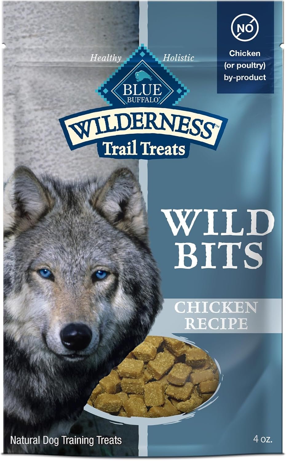 Blue Buffalo Wilderness Wild Bits Chicken Soft & Chewy Dog Treats, 4 oz | Real Chicken #1 Ingredient, High Protein & Grain-Free, Bite-Sized Training Treats Made with Natural Ingredients