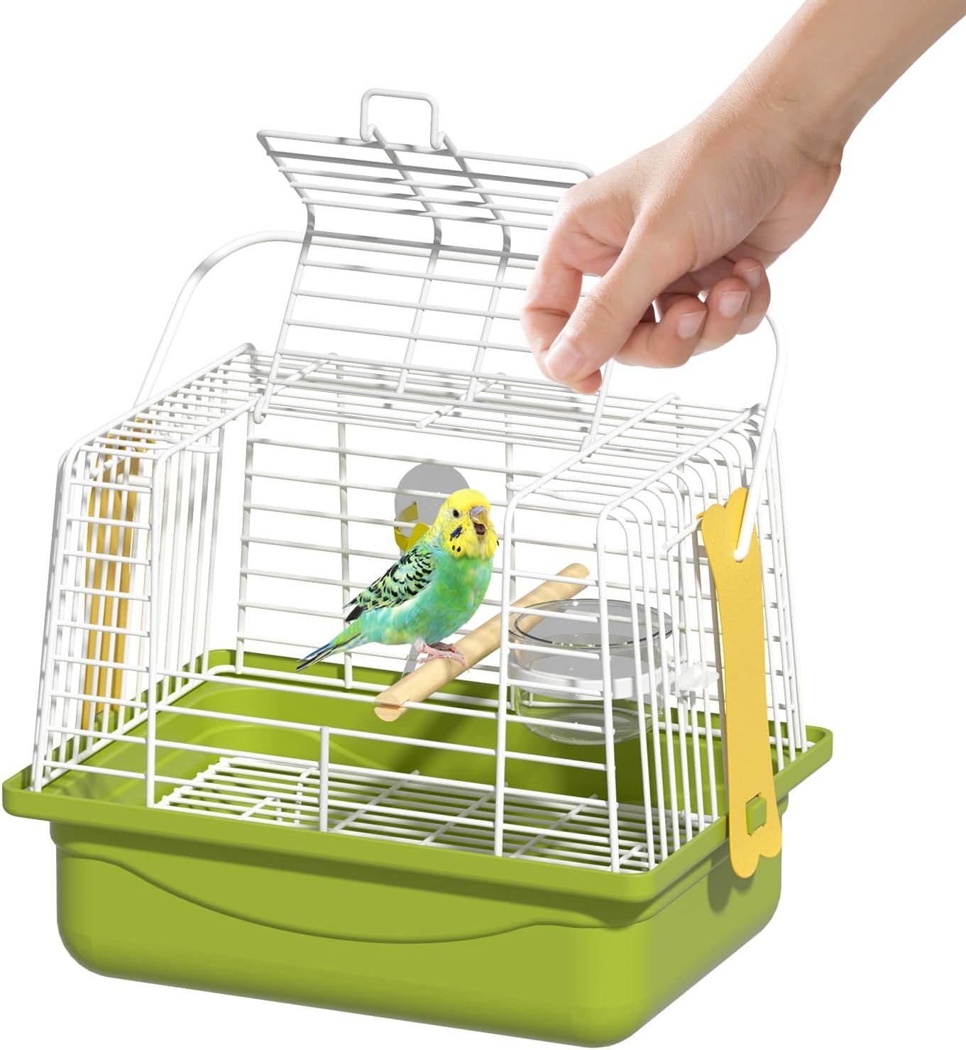 Small Bird cage,Travel Cage for Birds and Small Animals, Parakeet cage,Bird Carrier Travel cage,Bird Travel cage, jaulas para pájaros,Green,(Green,M)
