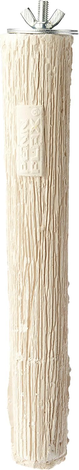 PENN-PLAX Bird-Life Calcium Bird Perch – Naturally Trims Nails & Beak – Ideal for Cockatoos, African Greys, Conures, and Other Medium Birds – Off-White – 8” Long