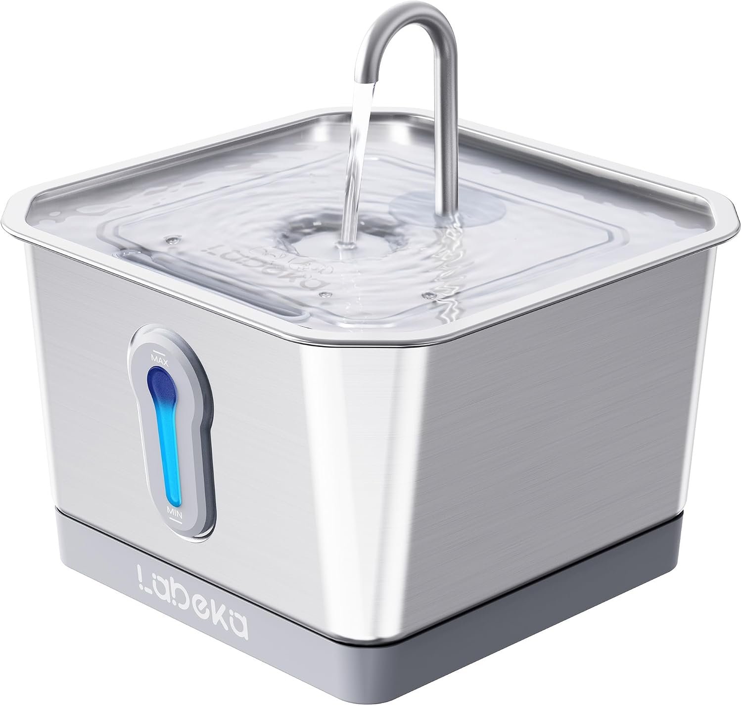 135oz/4L Wireless Cat Water Fountain Stainless Steel, [Water and Electricity Separation Safety Design], Pet Fountain for Cats Inside, Easy to Clean for Cats and Dogs