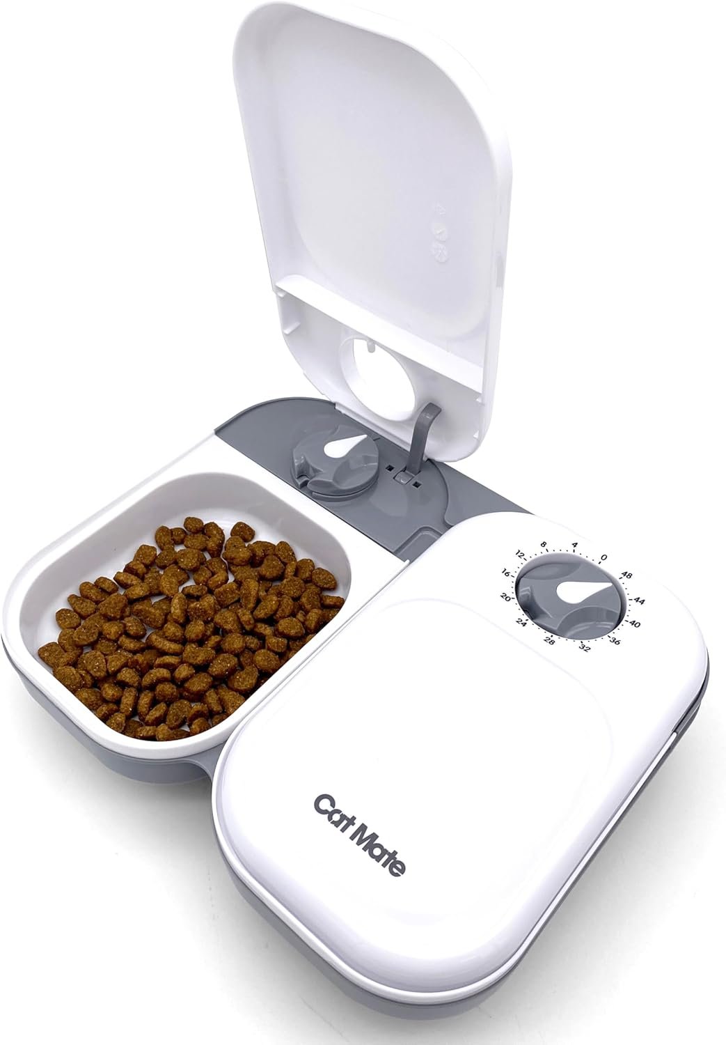 Cat Mate C200 Automatic 2 Meal Pet Feeder with Timer for Cats & Small Dogs | Twin Ice Packs, Programmable Digital Timer, Suitable for Wet & Dry Food, No Apps or WiFi, Dishwaser-Safe, Tamper-Resistant