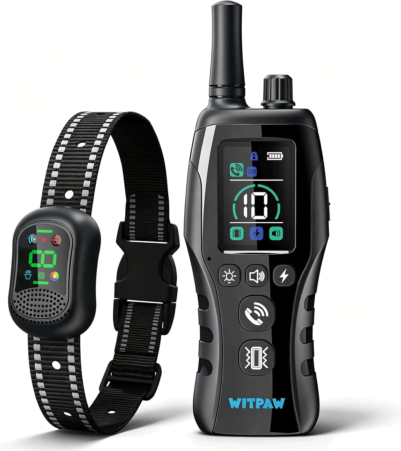 Dog Training Collar with Voice Call, 4900FT Long Range, 5 Modes – Beep/Vibration/Safe Shock/Flashlight, IP67 Waterproof, Rechargeable E-Collar for Small Medium Large Dogs 10-120lbs (Black)