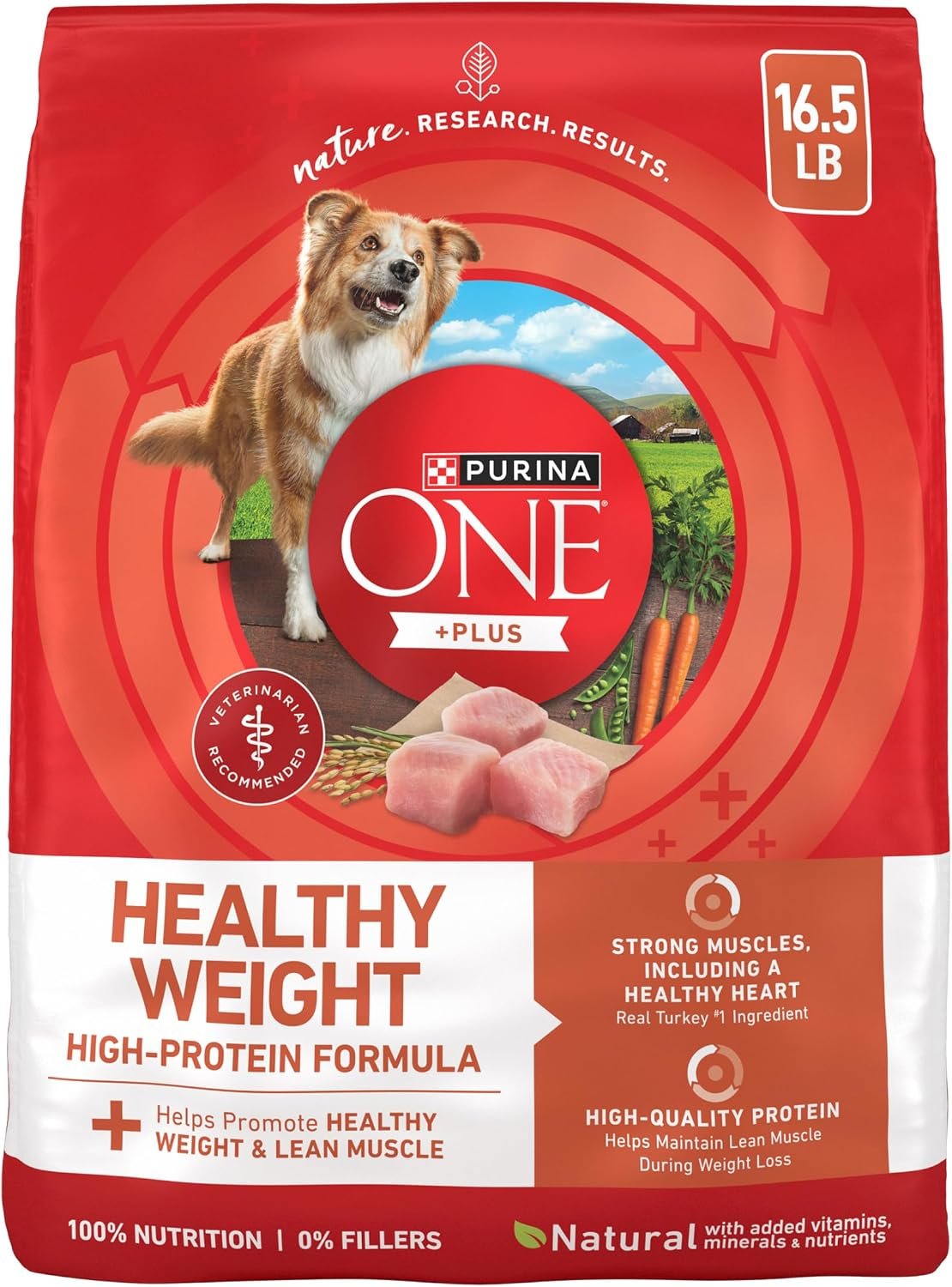 Purina ONE Plus Healthy Weight High-Protein Dog Food Dry Formula – 16.5 lb. Bag
