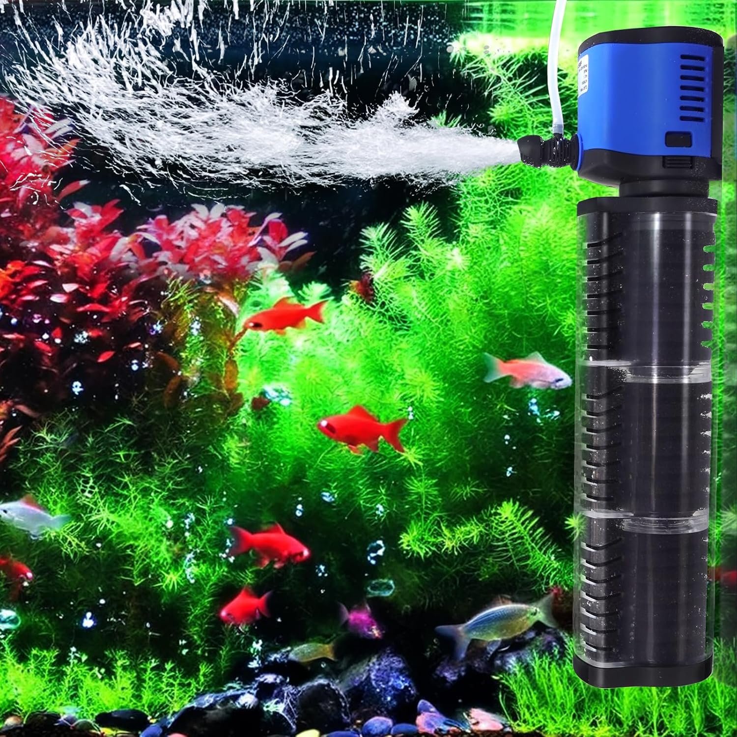 COOSPIDER Aquarium Filter 260GPH Fish Tank Filter for 30-75 Gallon Tank | 14W Powerful Internal Pond Pump, Submersible Turtle Tank Filter for Cold Plunge, Saltwater & Freshwater Tank, Oxygen Supply