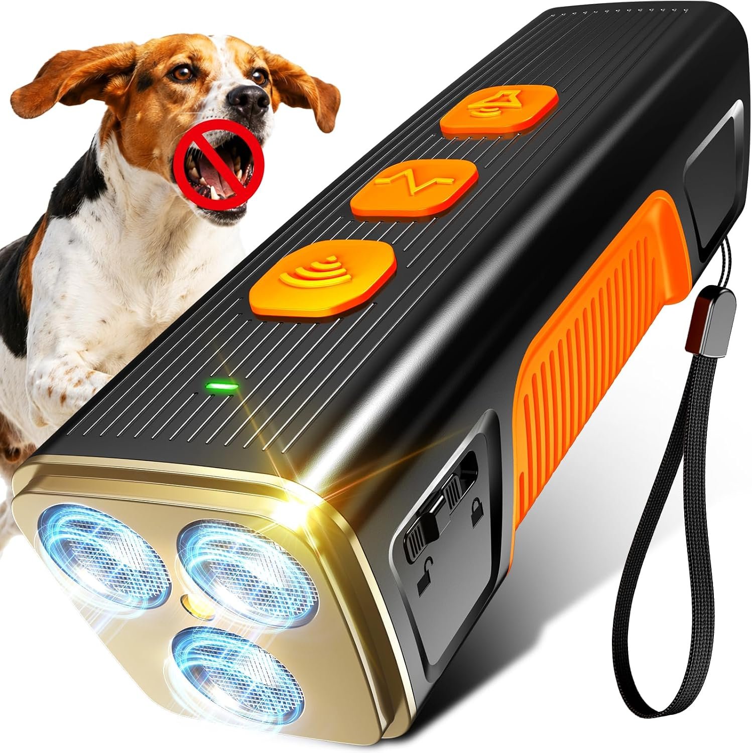 Ultrasonic Dog Bark Deterrent Devices 3X Anti Barking Device for Dogs,Humane Dog Training Tools with LED Flashlight & Beep,Rechargeable Bark Control for Indoor Outdoor Safe & Effective Trainer
