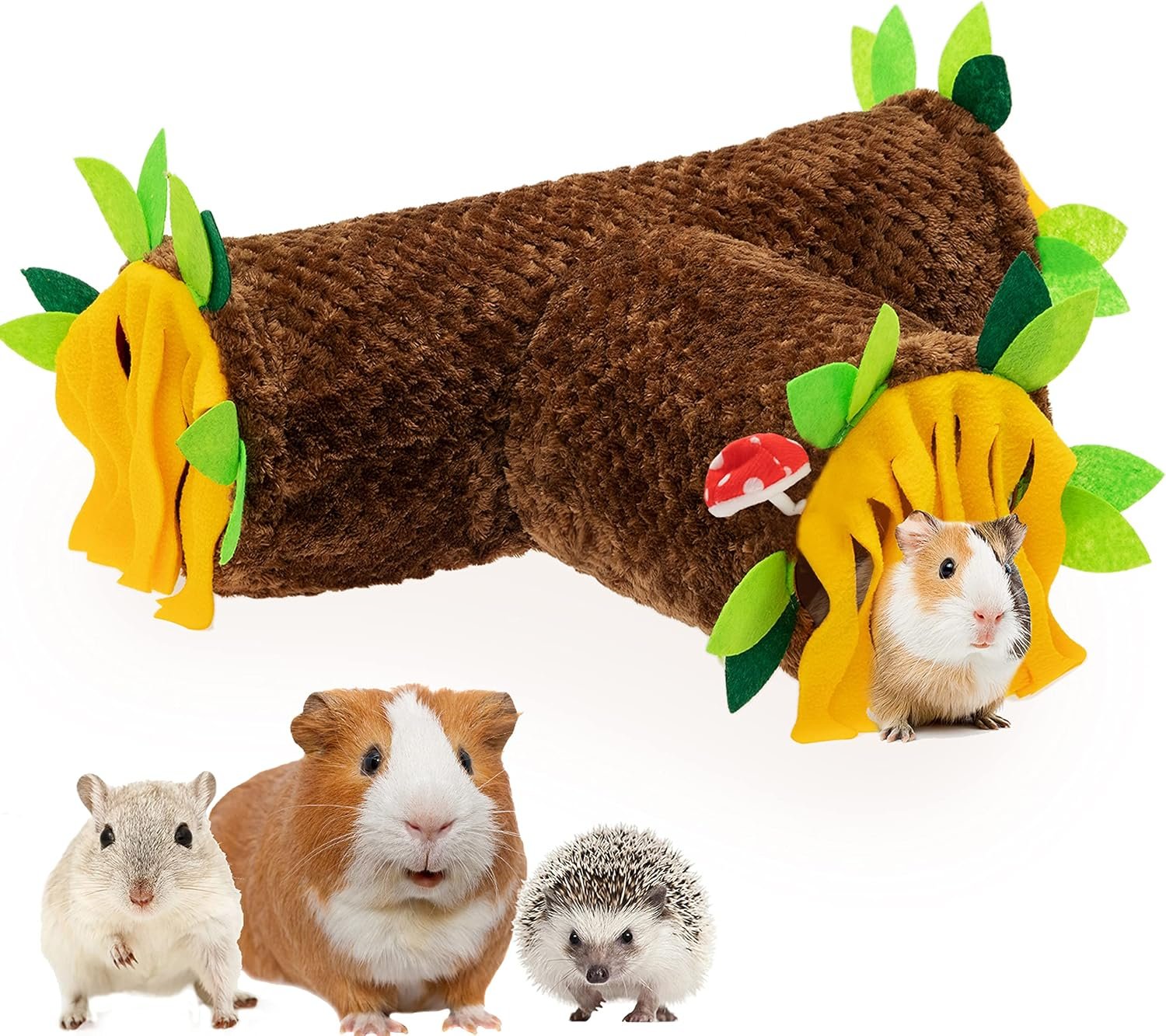 Guinea Pig Hideout, 3 Way Collapsible Small Animal Tunnel Cage Accessories | Playing & Sleeping & Resting Pet Tubes Toy Small Pet Supplies for Rat, Guinea Pig, Hedgehog, Ferret, Chinchilla, Hamster