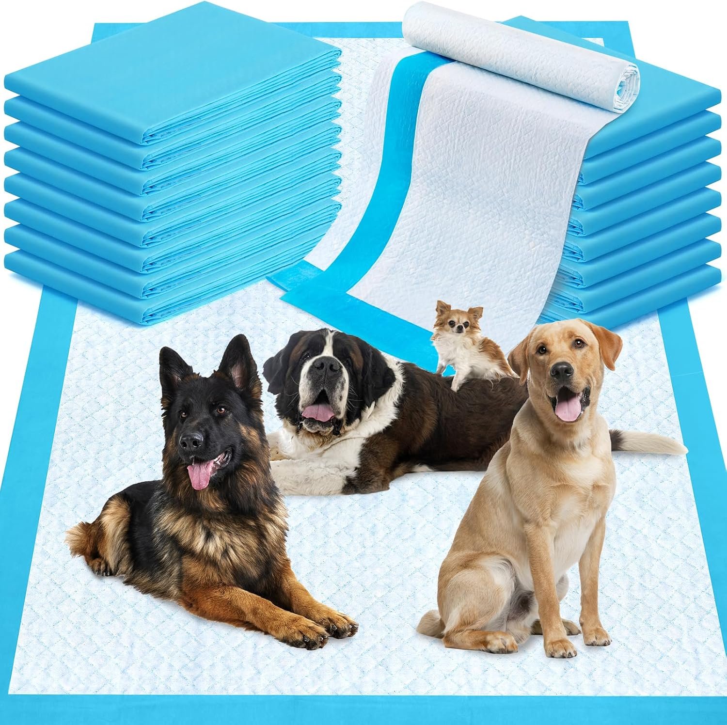 Pee Pads for Dogs 36″x48″ 40 Count, Puppy Pads Extra Large, Disposable Thicken Pet Training Pads for Cats Doggie Rabbits, Incontinence Underpads Ultra Absorbent & Quick-Dry, Leakproof Potty Pads