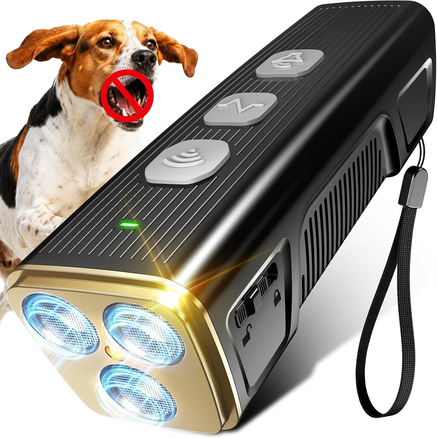Top-Performing Ultrasonic Dog Bark Deterrent Devices 3X Anti Barking Device for Dogs, Humane Dog Training Tools with LED Flashlight & Beep, Rechargeable Bark Control for Indoor Outdoor Safe