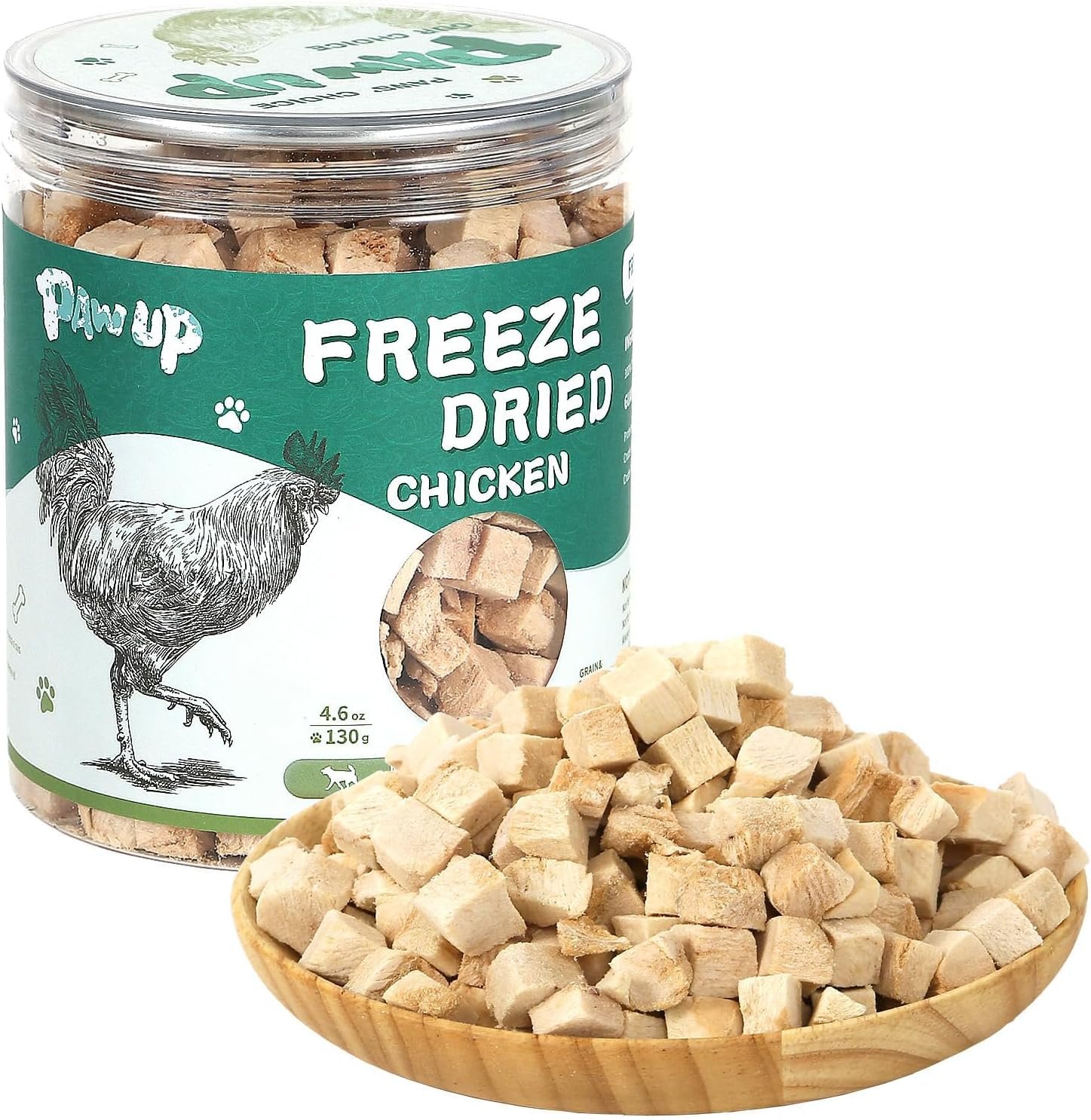 PAWUP Freeze Dried Cat Treat, Chicken Breast, Single Ingredient, 4.6oz | Cat Food Toppers, High Protein & Low Fat, Natural & Healthy, Rawhide-Free, Gluten- & Grain-Free
