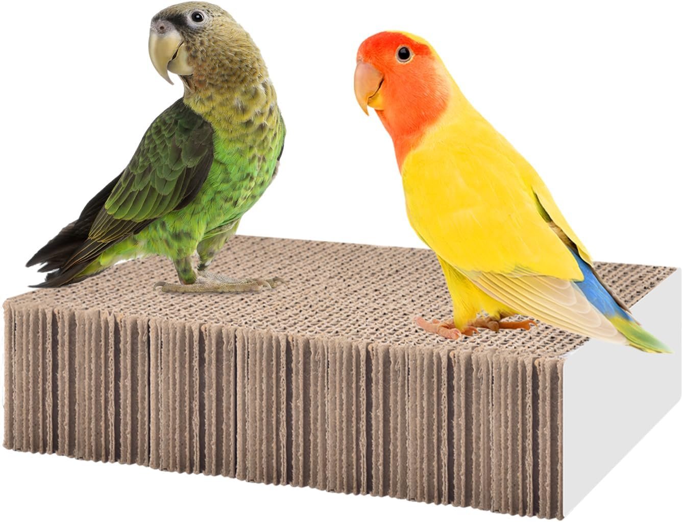 KATUMO Parrot Toys, 7.87 Inch Conure Shredder Foraging Chew Toys Bird Perch Stand Cardboard for Parakeet Cockatiel Canary Conure Mynah Small Parrots