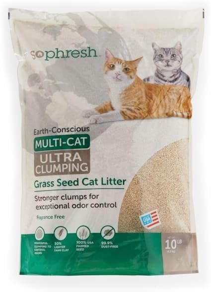 So Phresh by Petco Extreme Clumping Unscented Grass Seed Cat Litter, 10 lbs.