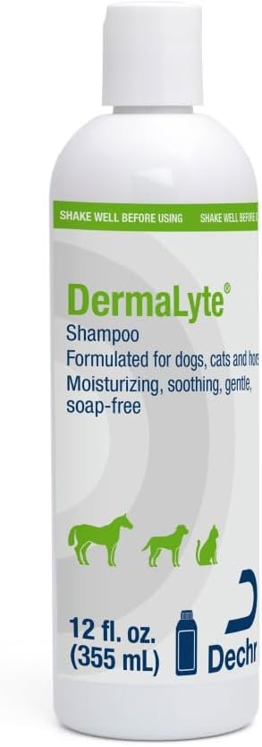 Dermalyte® Shampoo for Dogs, Cats and Horses, 12 Fl Oz | Moisturizing, Soothing, Gentle, Soap-Free; Packaging May Vary