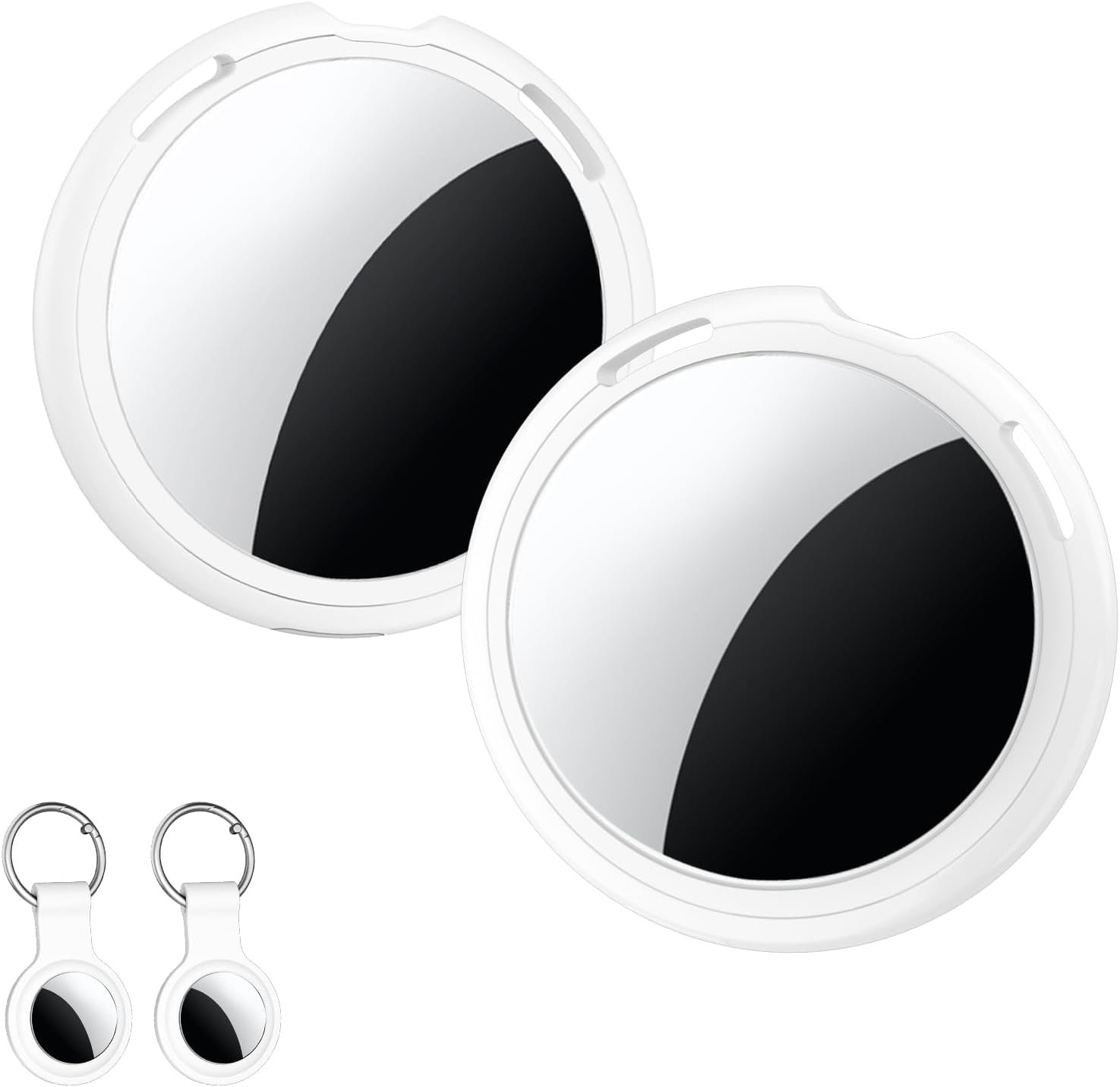 2 Pack Tracker Tags Finder Apple Find My MFi Certified Waterproof iOS Only | Bluetooth Air Smart Tags Item Finder Locator Worldwide Tracking for Key Pets Wallet Backpack Dogs Luggage Replaceable Battery