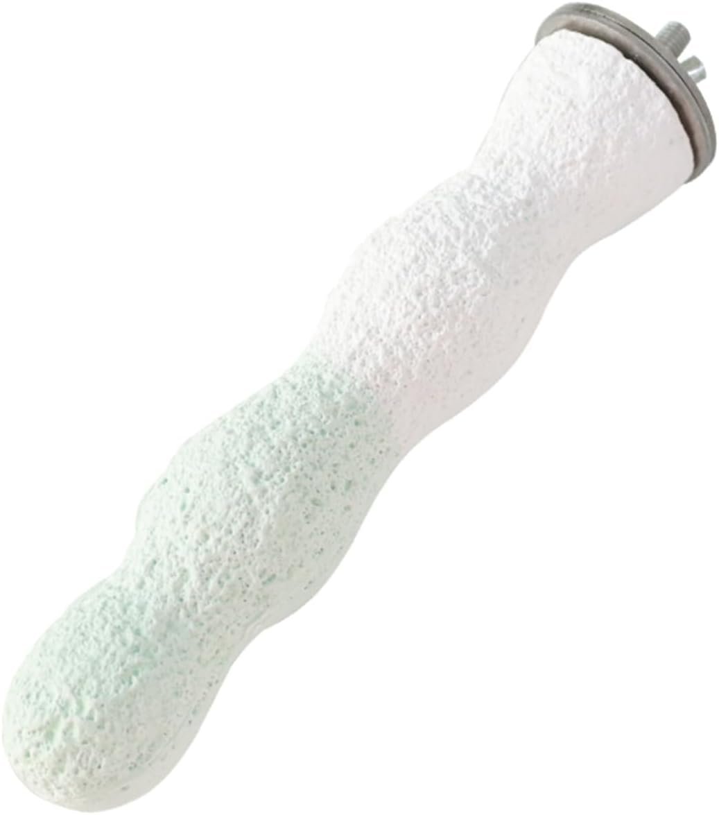 Bird Perches for Cage, Abrasive Surface High Calcium Mineral Parrot Perch Stand – Bird Nail File for Claw & Beak Health, Colorful Ceramic Bird Cage Accessories (Green, Coral)