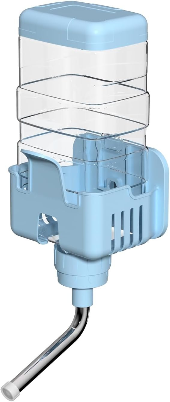 Small Animal Water Bottle for Cage, 25oz No Drip Automatic Pet Water Dispenser for Rabbit, Guinea Pig, Chinchilla, Ferret, Bunny, Squirrel, Hedgehog, Dog (Blue, Small)