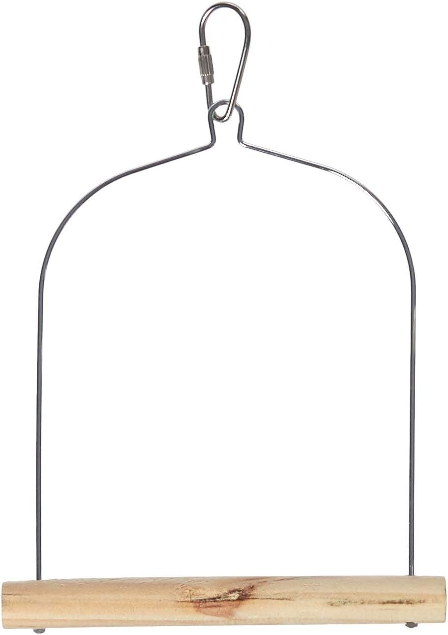Prevue Pet Products Natural Wood Birdie Basics Birch & Wire Swing – Hanging Wooden Cage Accessories for Small Birds, Parakeets, Cockatiels & More, Cage Perches for Enrichment