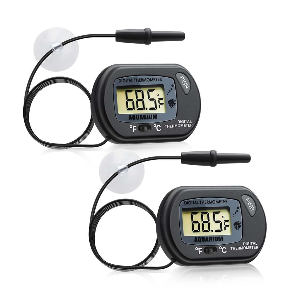 Digital Aquarium Thermometer Fish Tank Thermometer Test with Large LCD Display Fahrenheit/Celsius(℉/℃) for Aquarium Reptile Terrarium Turtle Tank