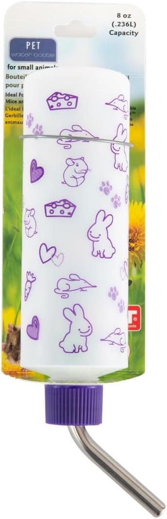 Lixit® Original Super Seal Classic Water Bottle for Rabbits, Cats, Ferrets, Hamsters, Guinea Pigs, Gerbils and Other Small Animals – Made in USA (Frosted (Pack of 1), 8 Ounce)