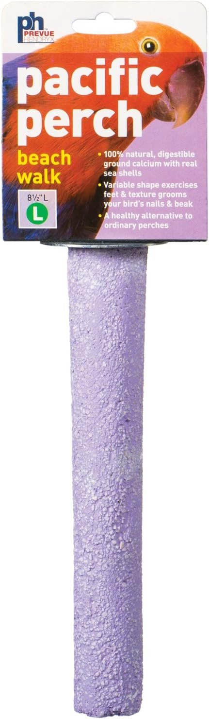 Prevue Pet Products Pacific Perch Beach Walk Large – Natural Seashell Mineral Bird Perch for Cage Accessory, Foot Exercise & Beak Grooming, Medium to Large Birds