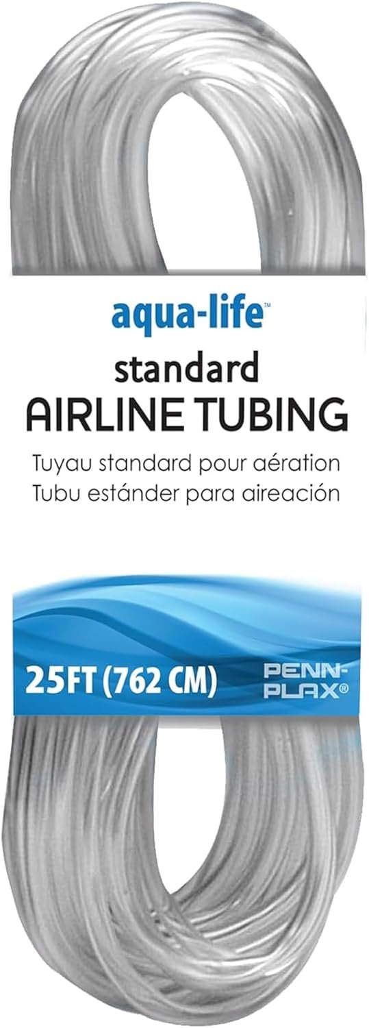 Penn-Plax Aqua-Life Standard Airline Tubing – 3/16 Inch Flexible Airline Hose for Aquarium Pumps, Fish Tank Line for Air Stones & Filters – Safe for Freshwater & Saltwater – 25 ft Long, Clear