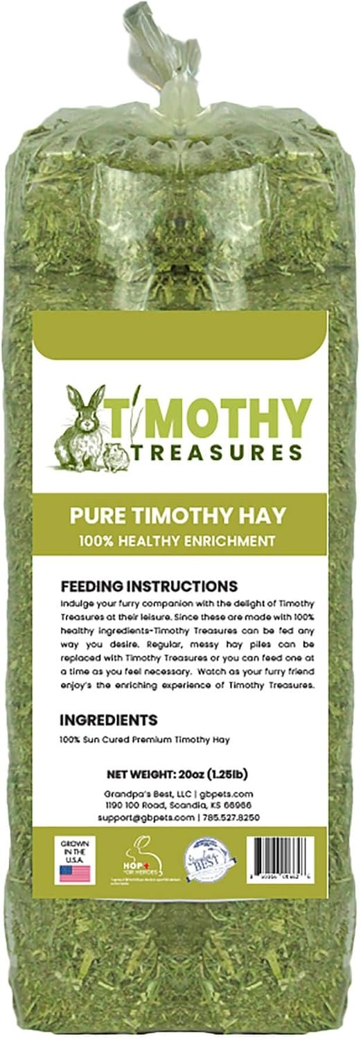 Timothy Treasures, Pure Timothy Enrichment Hay for Rabbits and Small Animals