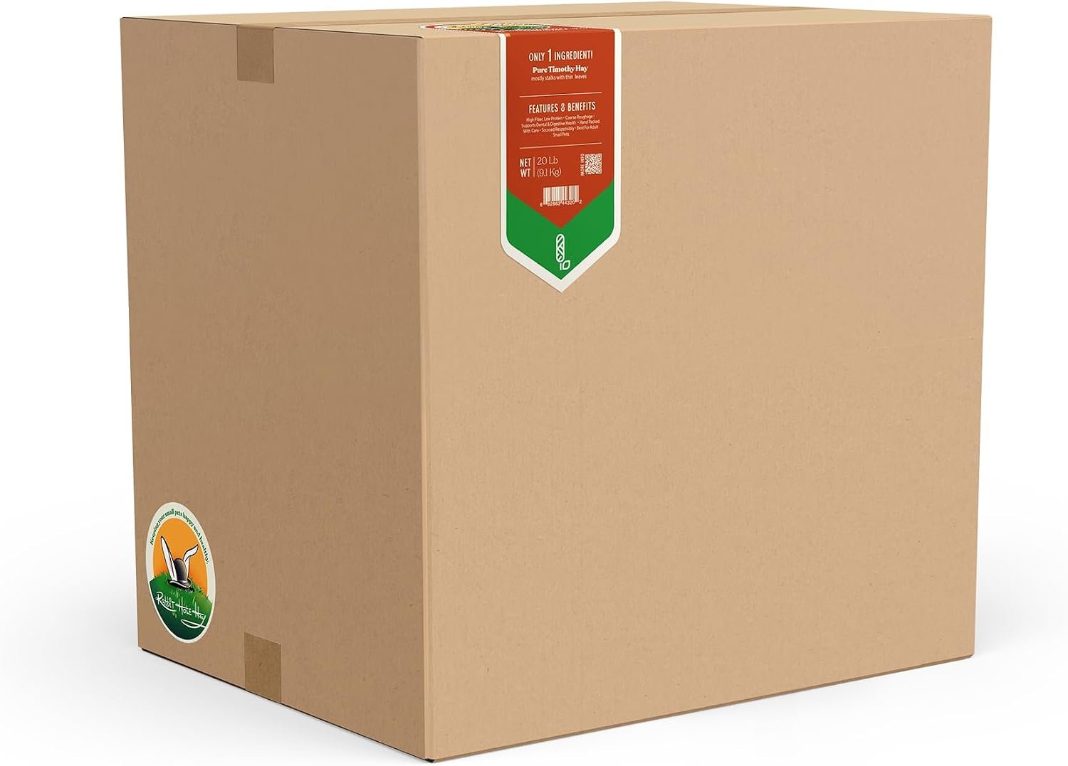 Rabbit Hole Hay – Timothy Value Blend Hay for Small Pets – 20 lb Box – All-Natural & Fresh