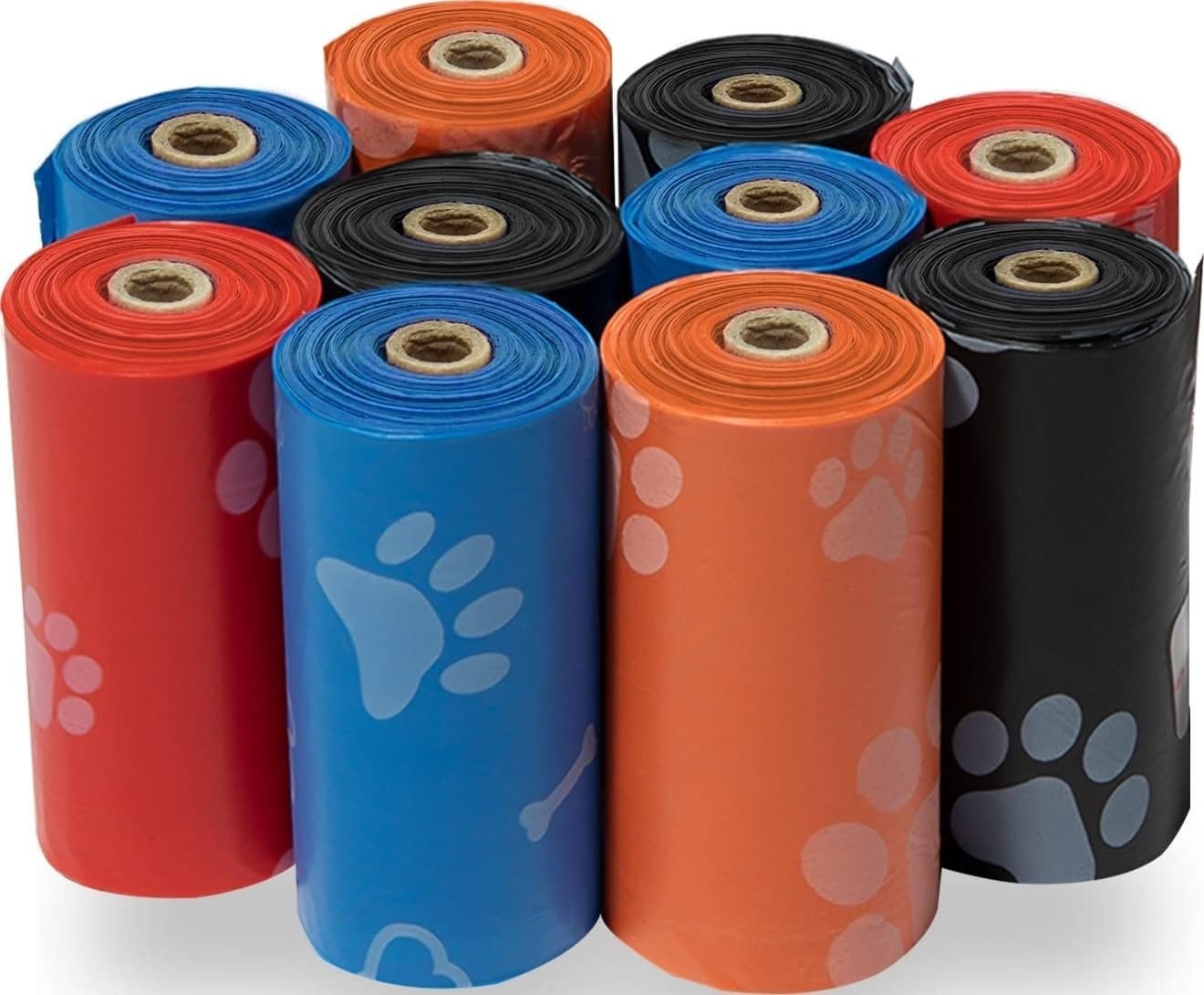 Best Pet Supplies Poop Bags for Dogs – Assorted Colors, 150 Count | Scented, Leak-proof, Easy-Tear perforations, 15 Thick Bags per roll, Outdoor Walking & Travel, Fits Standard Holders