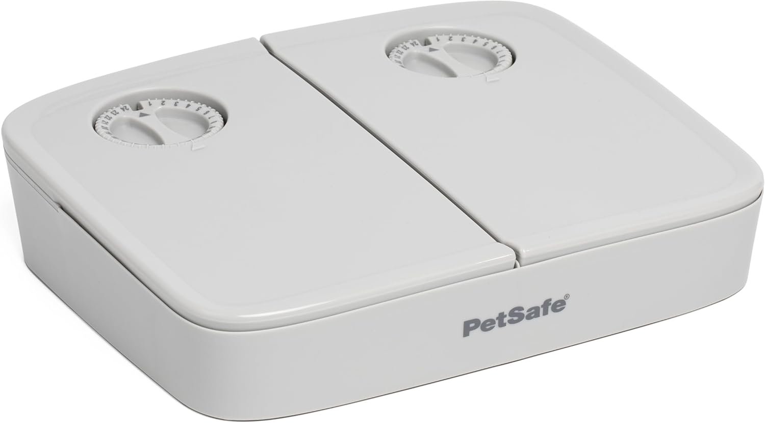 PetSafe Automatic 2 Meal Pet Feeder | Slow Feed Portion Control, Dial Timers Schedule 2 Automatic Meals in 30-Min Steps, Each Compartment Holds up to 1.5 Cups