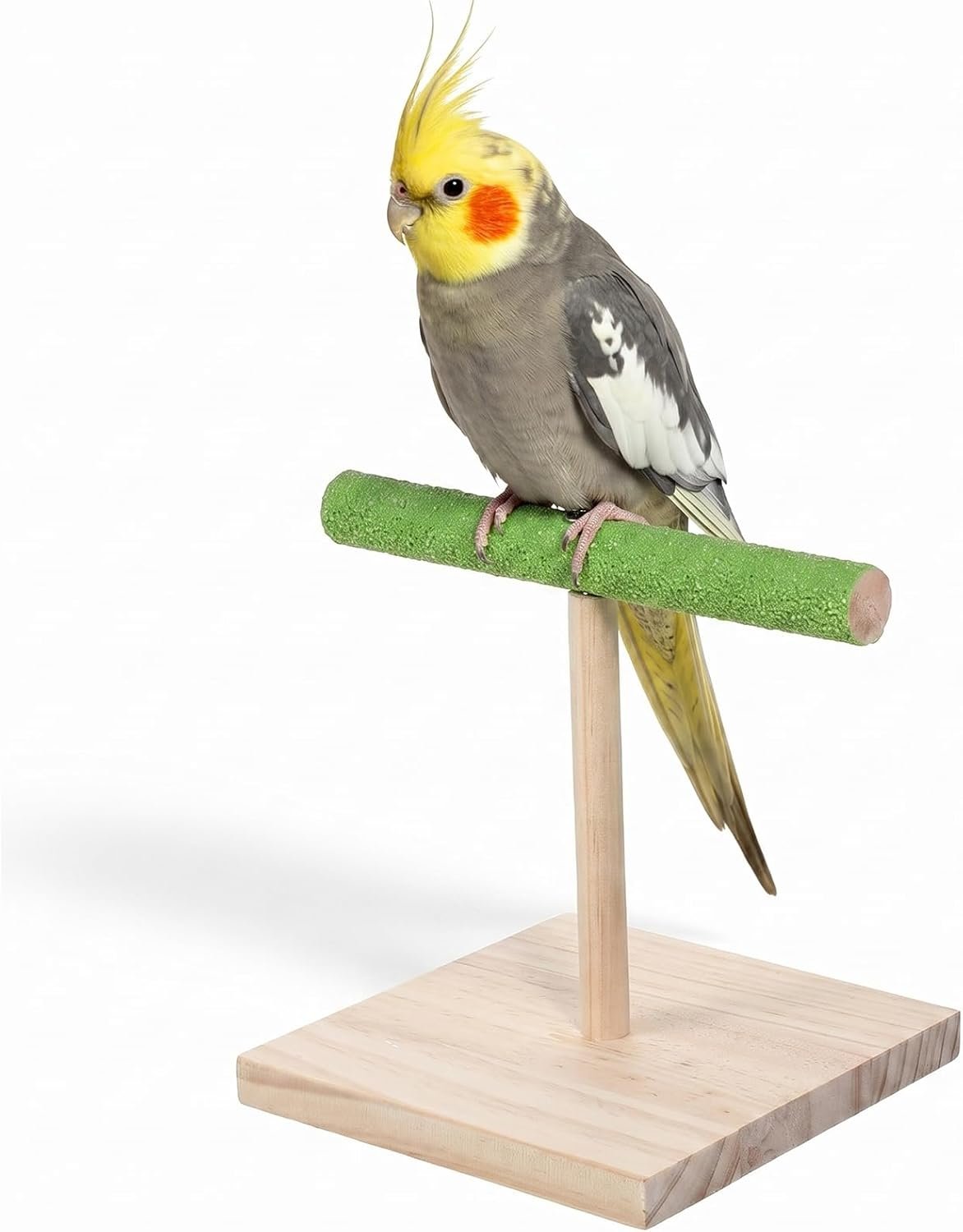 Bird Training Stand, Rough Surfaced Quartz Bird Perches | for Paw Grinding Clean Stick Exercise, Portable Tabletop Surfaced Parrot Parakeet Perches for Conure Macaws