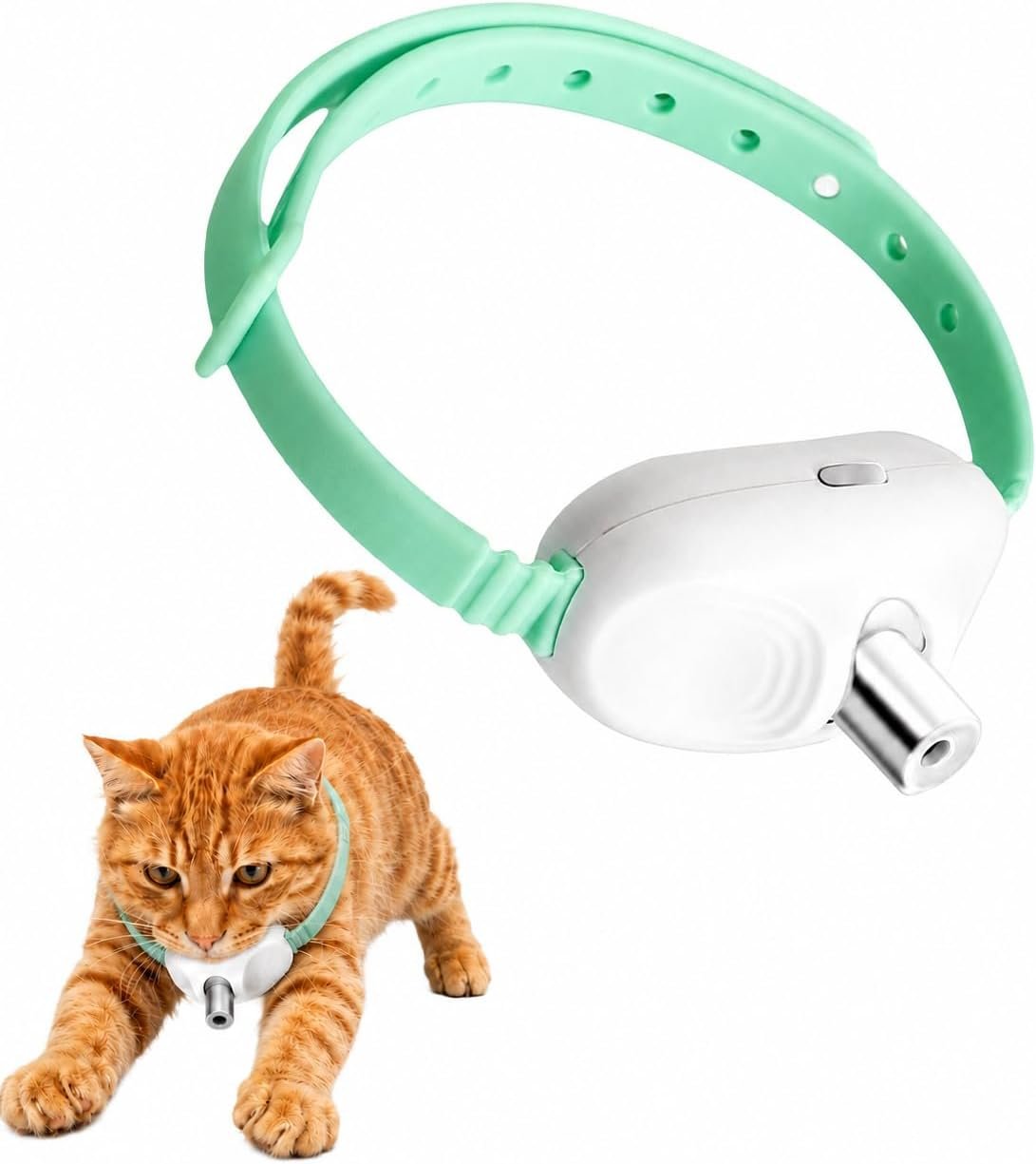 Walfront Cat Toys, Interactive Adjustable Cat Collar Toy for Indoor Cats, 9.1–13.4 in Fit, 2 Play Modes & 41° Adjustable Angle, Automatic Chasing Toy for Kittens and Adult Cats