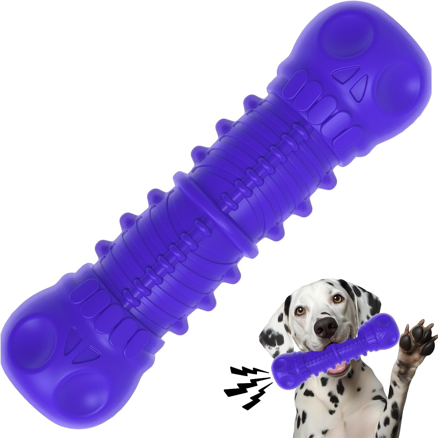 ZIKATON Dog Squeaky Toys for Aggressive Chewers, Durable Chew Toys for Large Medium Breed Dog, Tough Durable Dogs Toys with Natural Rubber